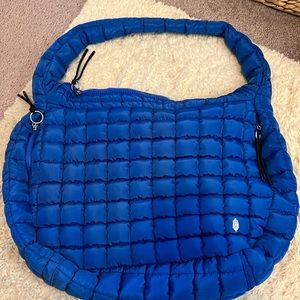 Popular Free People Quilted Carryall. Beautiful blue color. Carried once.
